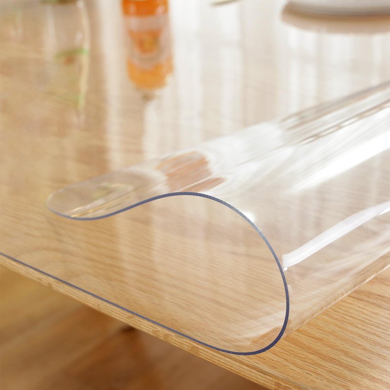 LovePads Clear Table Cover Protector, 20 x 40 Inch 2mm Thick Plastic Table Cover, Table Protector for Dining Room Table, Waterproof Dresser Cover Top for Kitchen, Coffee, Writing Desk