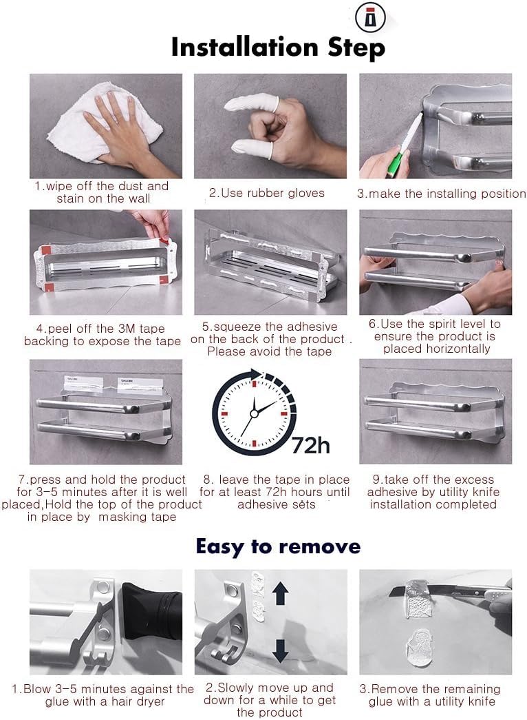 Utensil Hanging Rack with 12 Removable Hooks Nail Free by Kelelife, Stainless Steel Wall Mounted Coat Hat Rack Kitchen Tool Hooks Hangers in Kitchen or Bathroom Brushed Nickel