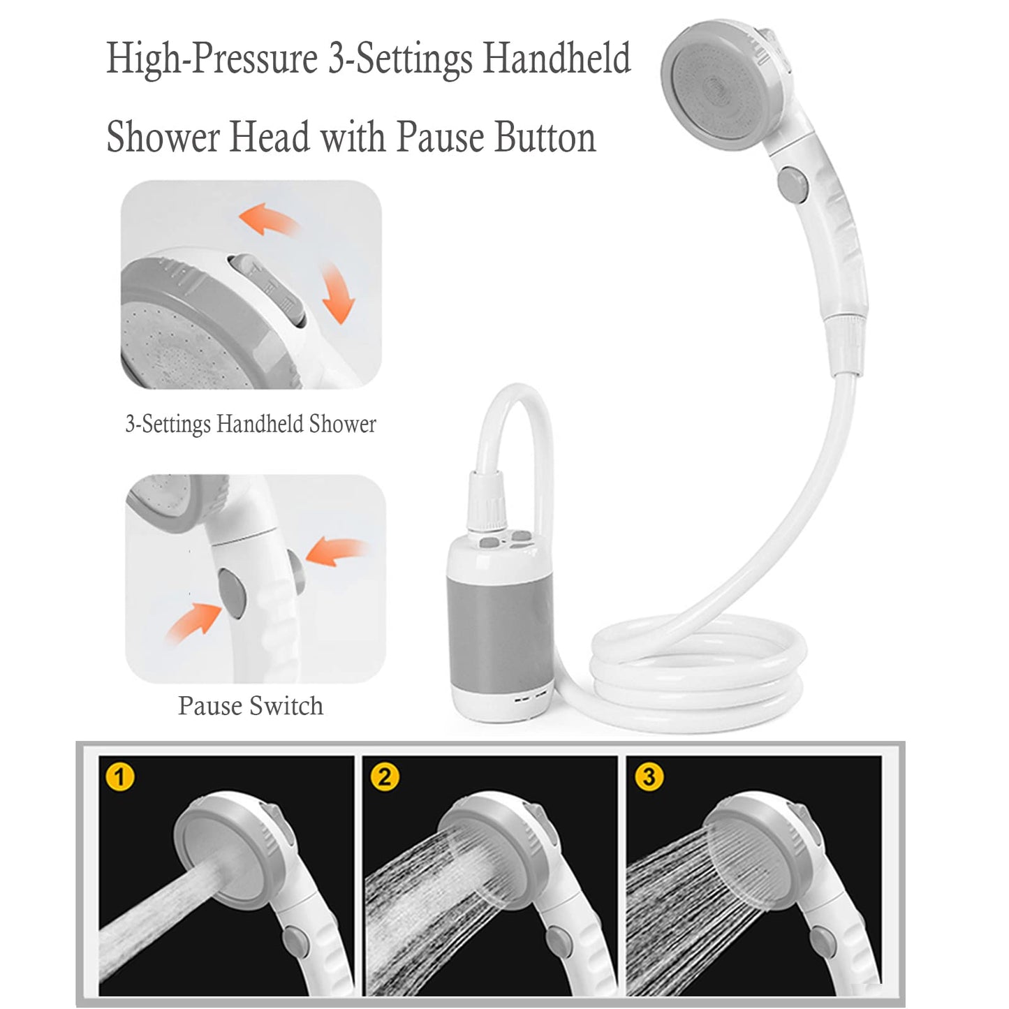 Iron Hammer Portable Shower Camp Shower Rechargeable Shower Camping Shower pet Shower
