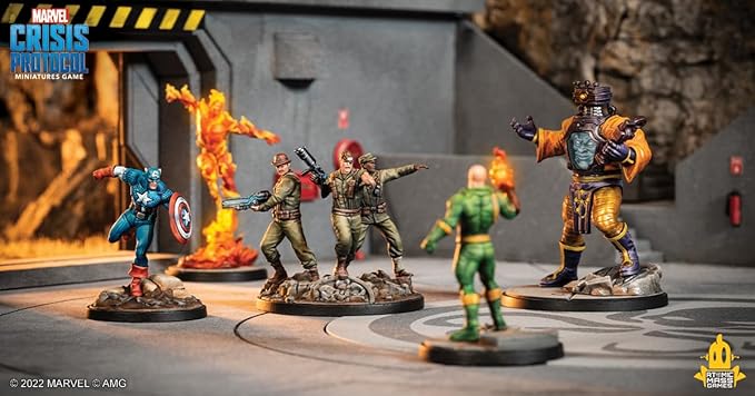 Marvel: Crisis Protocol Nick Fury Sr. & Howling Commandos Character Pack - Smash Hydra with This Elite Team! Tabletop Superhero Game Ages 14+ 2 Players 90 Min Playtime Made by Atomic Mass Gam