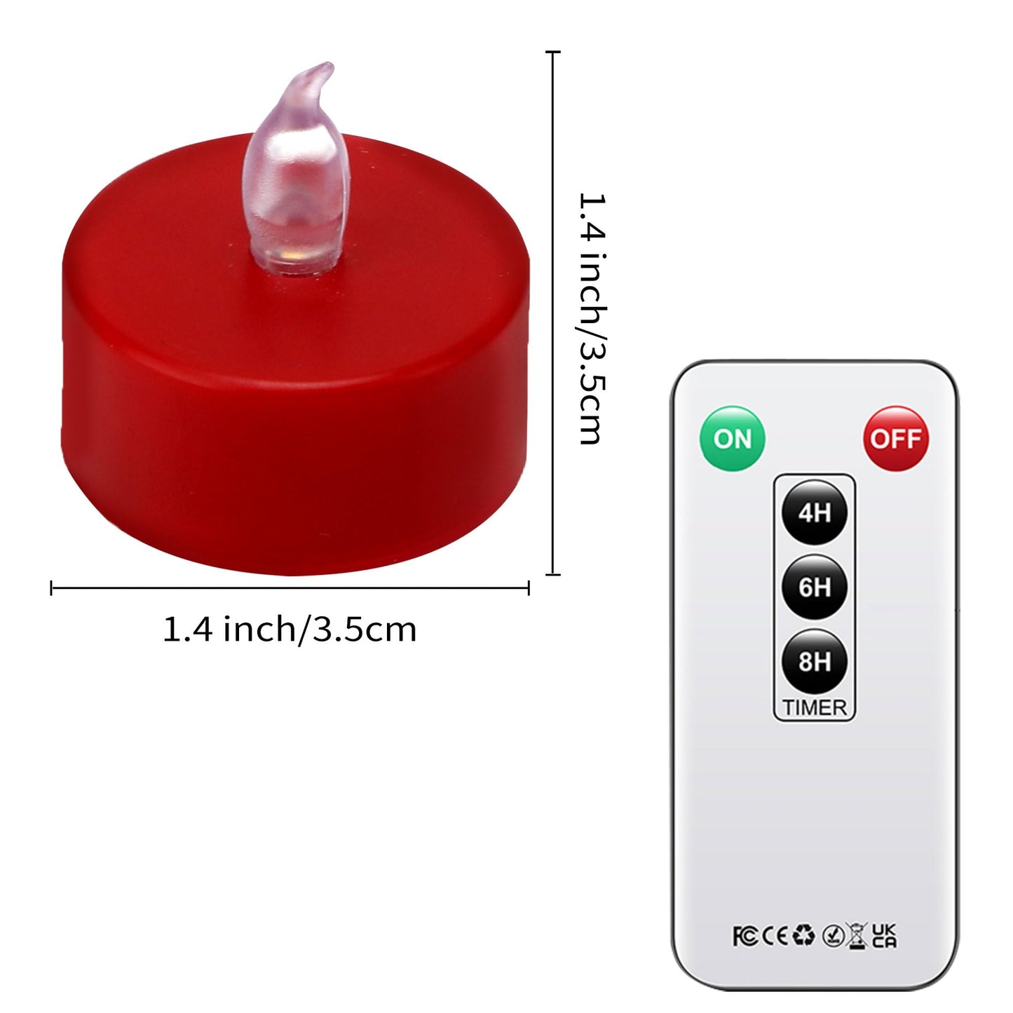 LED Tea Lights with Remote Control: Battery Operated Realistic and Bright Flickering Long Lasting 400+Hours Flameless Candles for Home Decor Holiday Wedding Party Valentine's Day(12pack, Red)