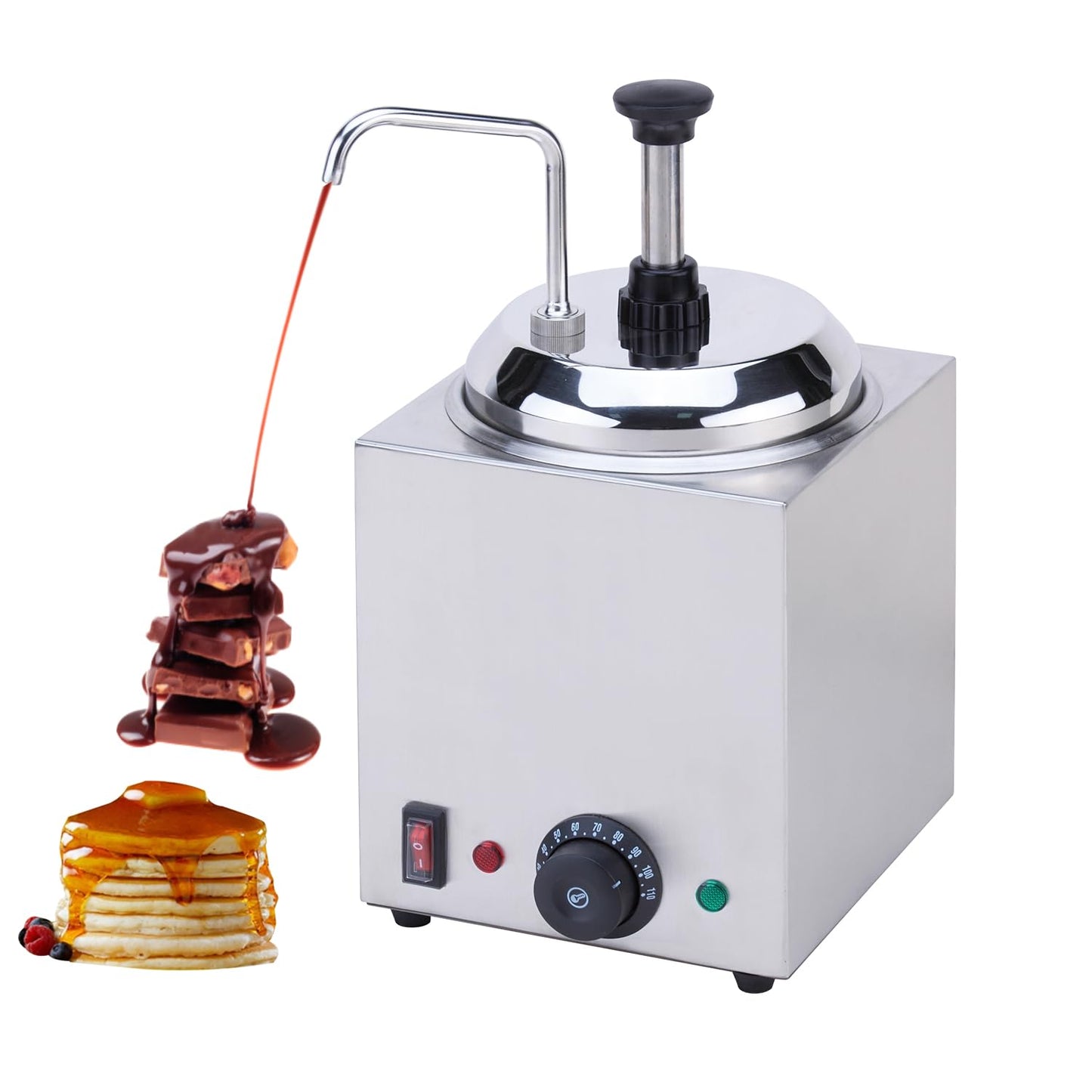 SNICE Commercial Hot Cheese Dispenser, Stainless Steel, Temperature Control Warmer Machine for Butter, Chocolate, Caramel, Fudge with Pump