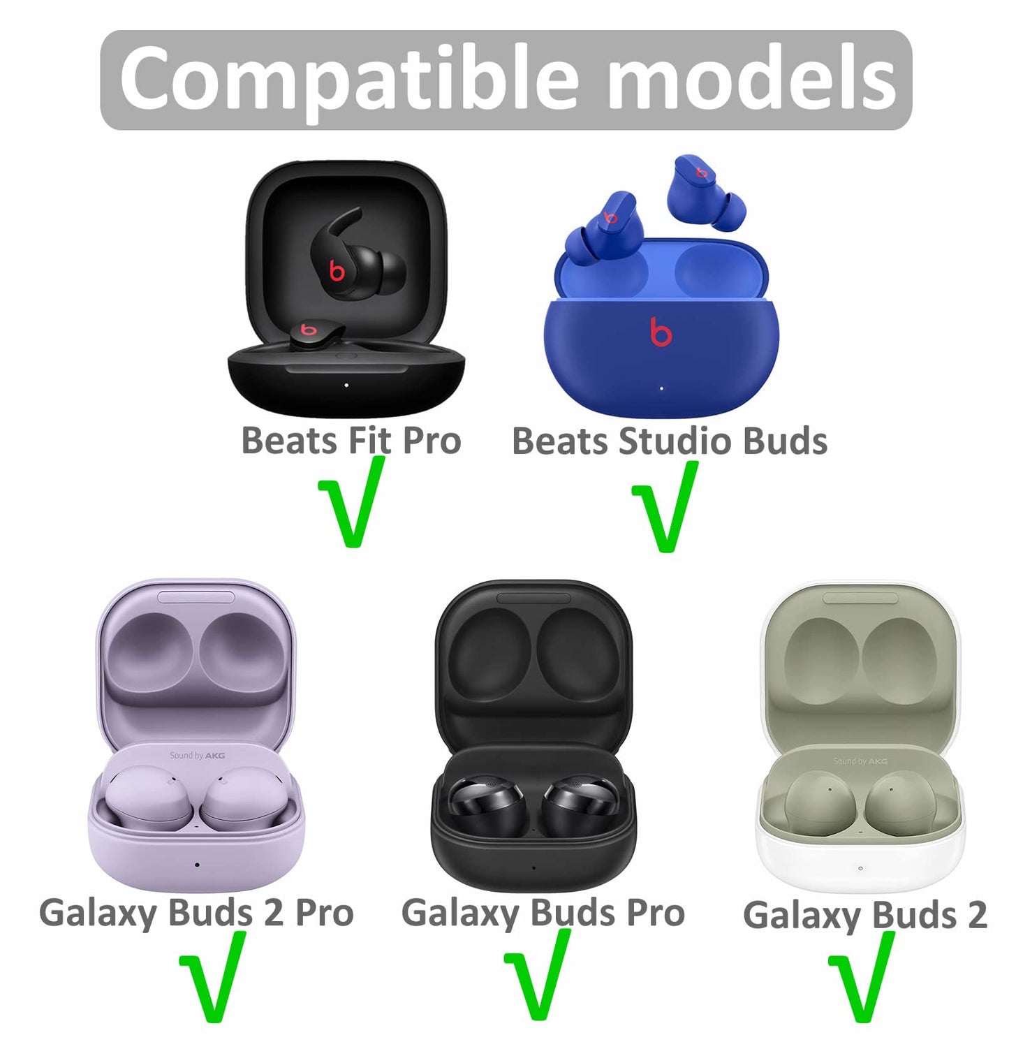 3 Pairs Memory Foam Compatible Beats Fit Pro Ear Tips Buds, S/M/L 3 Size Replacement, Cancel Noise, Anti-Slip, Fit in Case, Comfortable No Silicone Pain Earbuds - Black