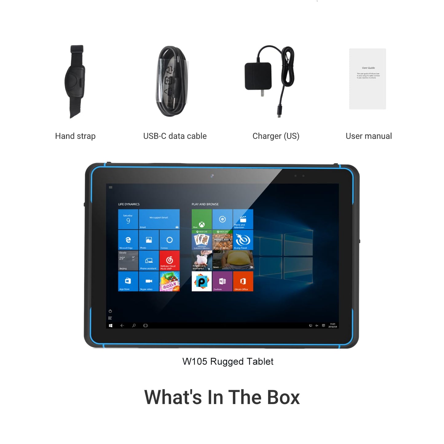 HUGEROCK 10.1 Inch Rugged Windows 11 Tablet, IP68 Waterproof Drop-Resistant Rugged Tablet PC Windows 11, 16GB+128GB, 10000mAh Battery, Built-in Barcode Scanner for Industrial, Field, Warehouse