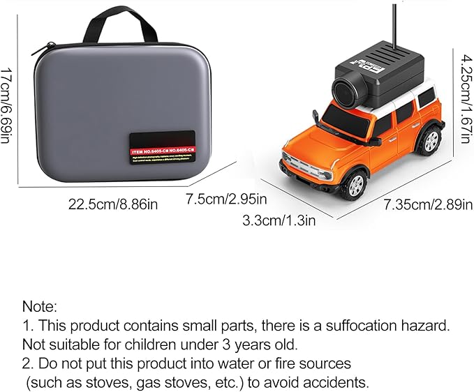 GoolRC WLtoys 6405-C Mini RC Car 2.4GHz 1:64 Scale FPV Remote Control Car with Camera 720P and Gyro APP Control Vehicle with 2 Trailers and LED Lights for Adults (Blue)