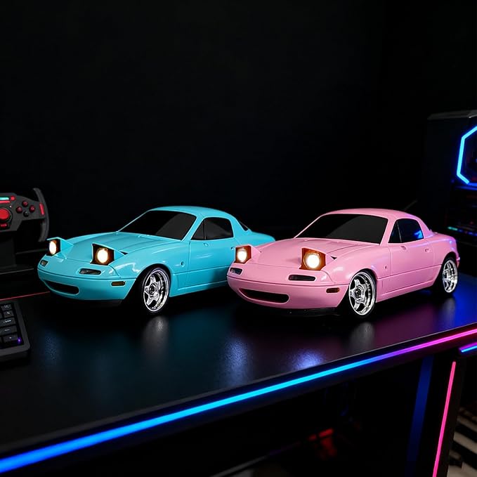 Skymaker LD1804 1/18 Scale RWD RC Drift Car 2.4G Miata RC Car for Adults with ESP Gyro Pop-up Lights 2 Batteries & LDRC Parts Blue