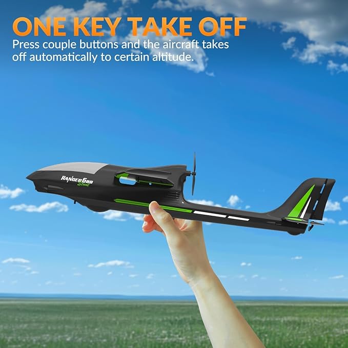 volantexrc RC Plane 4CH Remote Control Glider Airplane RTF with 6-Axis Gyro 3 Modes & Aerobatics Easy to Fly 2.4GHz Radio Controlled Aircraft for Beginners& Adults Ranger600 Stunt Black