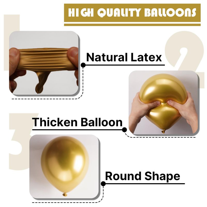 PartyWoo Gold Balloons 120pcs Different Sizes of 18 12 10 5 Inch Gold Balloon Arch Kit Garland for Birthday Wedding Anniversary Baby Shower Graduation Retirement Casino Party Decorations Gold-G101