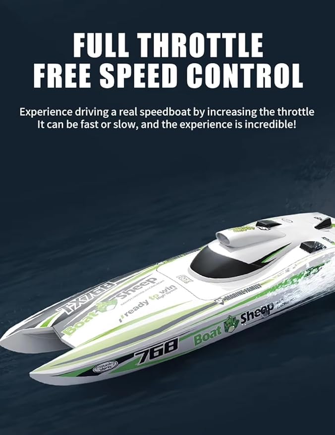 TX768 RC Jet Boat 30km/h High Speed Jet Boat Brushless Catamaran with 3×3S LiPo Batteries Water Cooled Engine 40cm ABS Hull Long Range RC for Lakes Rivers & Pools Brushless RC For Adults