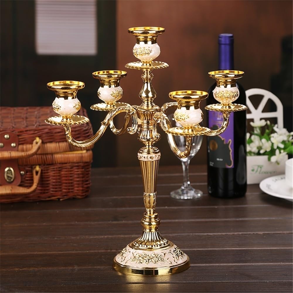 Candelabra European Retro Five-Head Candle Holder Home Wedding Props Decorative Candlestick Decorate