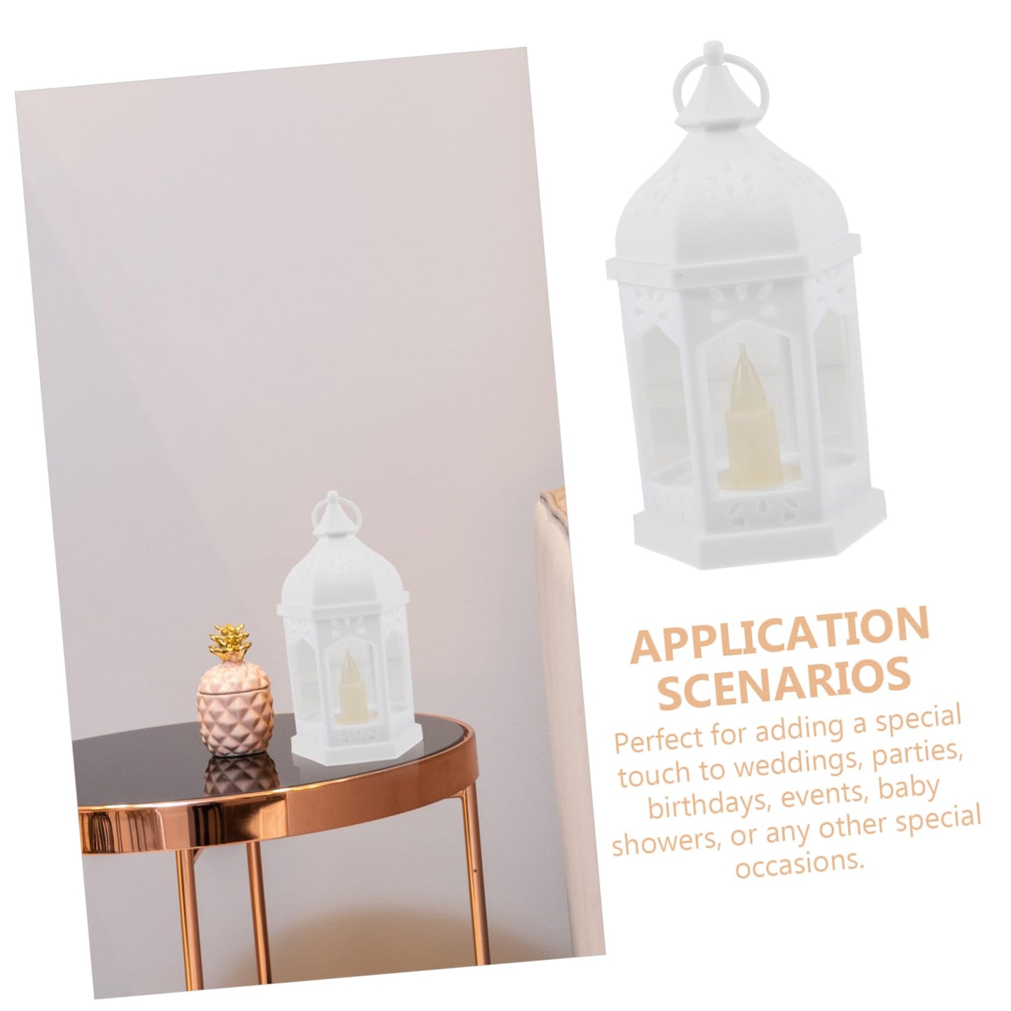 CORHAD 1pc Elegant Christmas Iron Lantern Candlestick for Home Decor Reusable Candle Holder for Table Centerpieces for Weddings and Holiday Events
