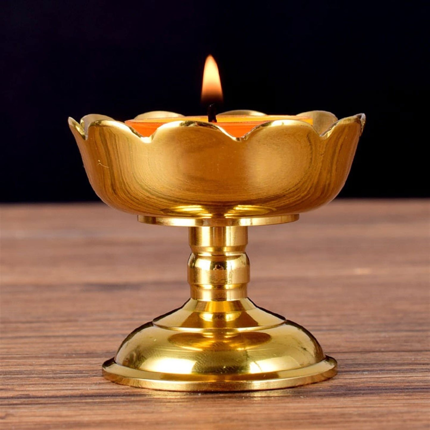 cfycfy987 Candelabra Classical Candle Holder Creative Flower Candlestick Table Decoration Zen Buddhist Temple Offering (Excluding Candles) Candle Sticks Holder