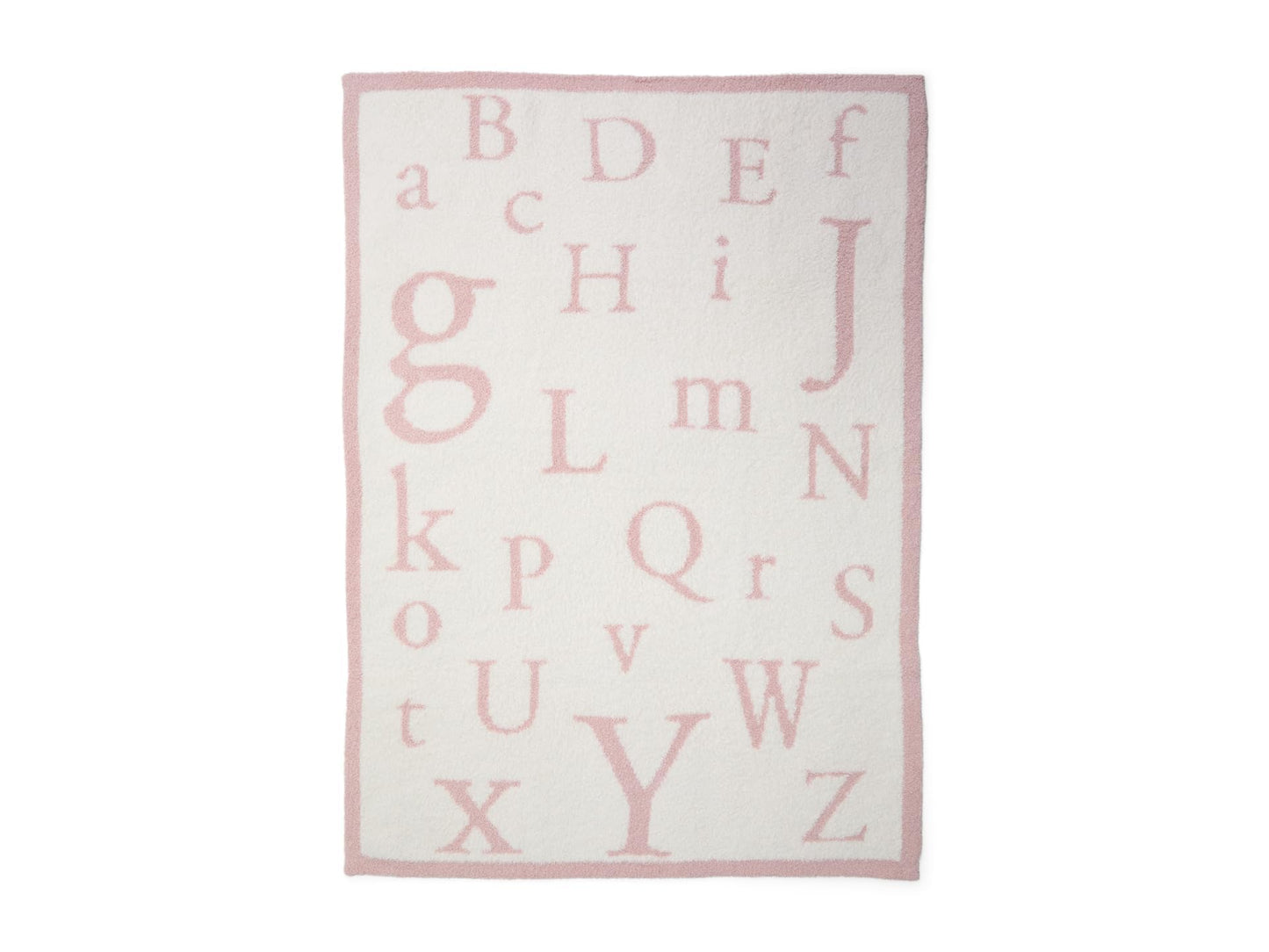 Barefoot Dreams® CozyChic® ABC Blanket, Dusty Rose/Cream