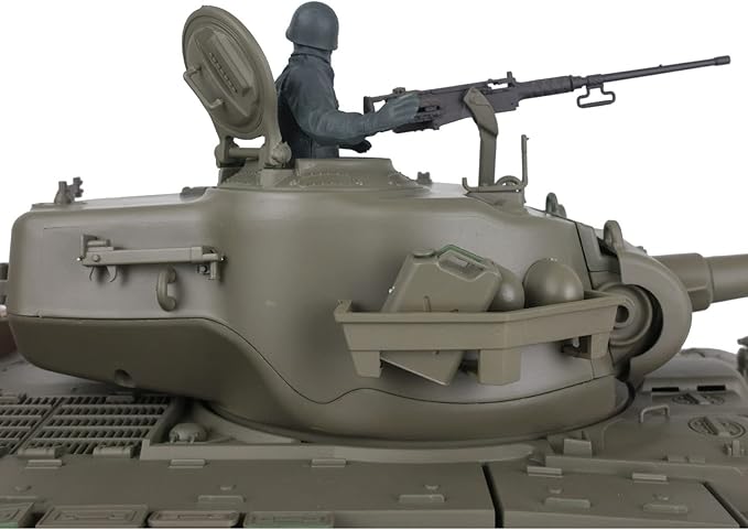 US in Stock 2.4GHz Heng Long 1/16 Scale M26 Pershing RTR RC Tank - 340° Rotating Turret Somke Unit Infrared Combat Lifting Barrel Light & Sound BB Shooting Airsoft Tank