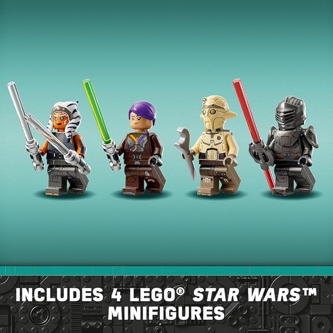 LEGO Star Wars Ahsoka Tano’s T-6 Jedi Shuttle Spaceship Toy - Star Wars Building Toys Set for Kids Boys & Girls Ages 9+ - Birthday Gift for Fans - 4 Minifigures - 75362