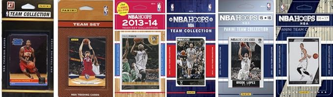 C&I Collectables NBA Brooklyn Nets Men's 6 Different Licensed Trading Card Team Sets White