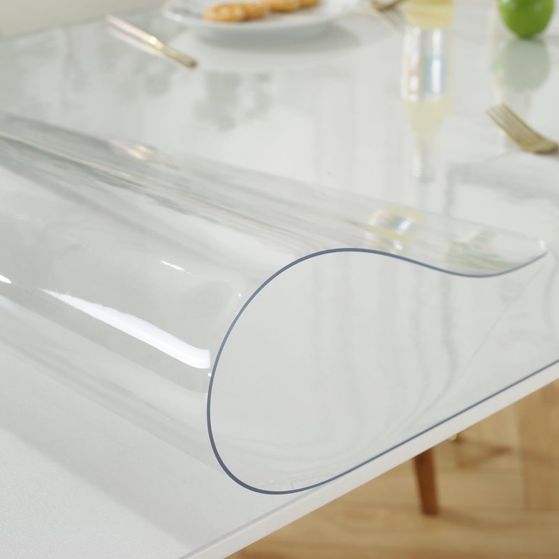 LovePads Clear Table Cover Protector 44 x 78 Inch, 1.5mm Thick Plastic Table Cover, Table Protector for Dining Room Table, Waterproof Vinyl Tablecloth Table Pad Mat for Kitchen, Dresser, Writing Desk