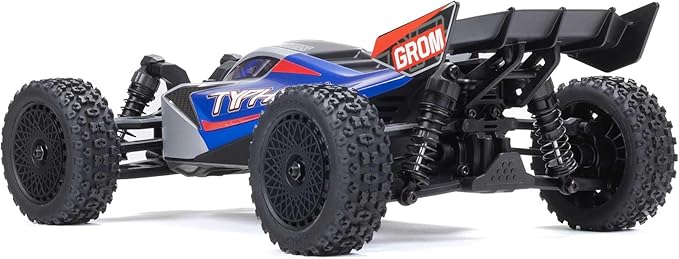 ARRMA RC Car Typhon GROM 4x4 Smart Small Scale Buggy RTR with Battery & Charger Blue/Silver ARA2106T1