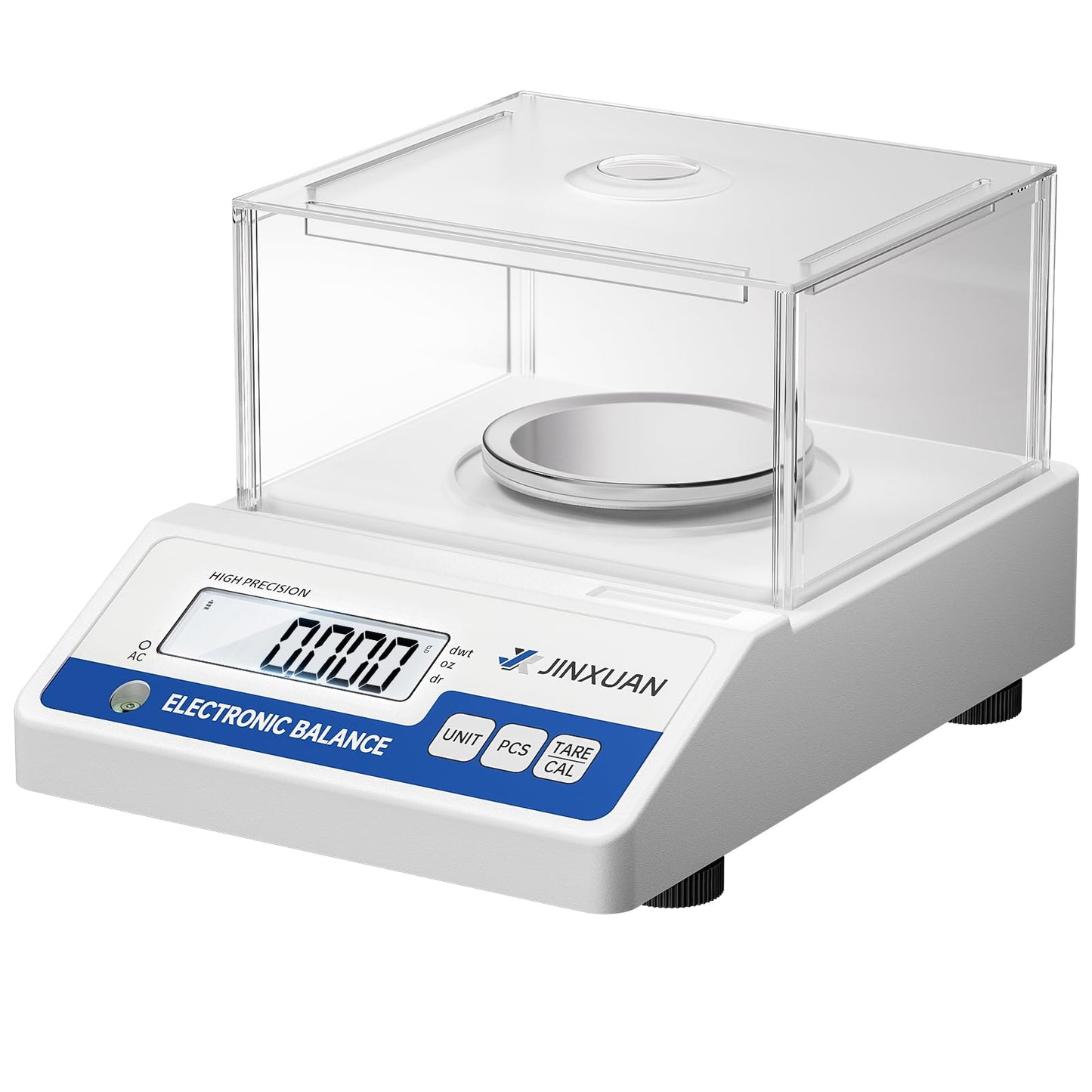 JINXUAN Lab Scale 0.001g Accuracy 500g Digital Milligram Scale Analytical Balance Scale with Windshield LCD Display 7 Units 200g Calibration Weight, Precision Scale for Jewelry Gold Powder Chemistry