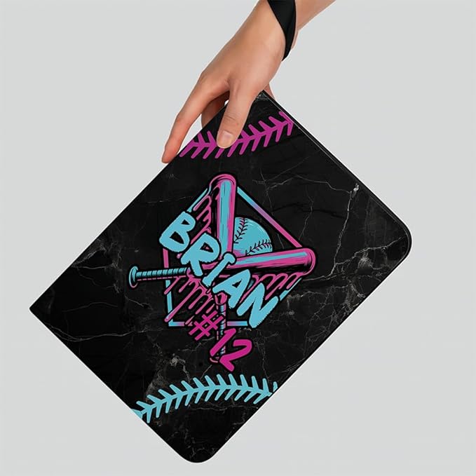 Personalized Ice Cream Drip Baseball Card Binder with Name & Number – Zipper Trading Card Album with Handle – Collector Case for Players & Fans (Ice Cream Drip Art #5)