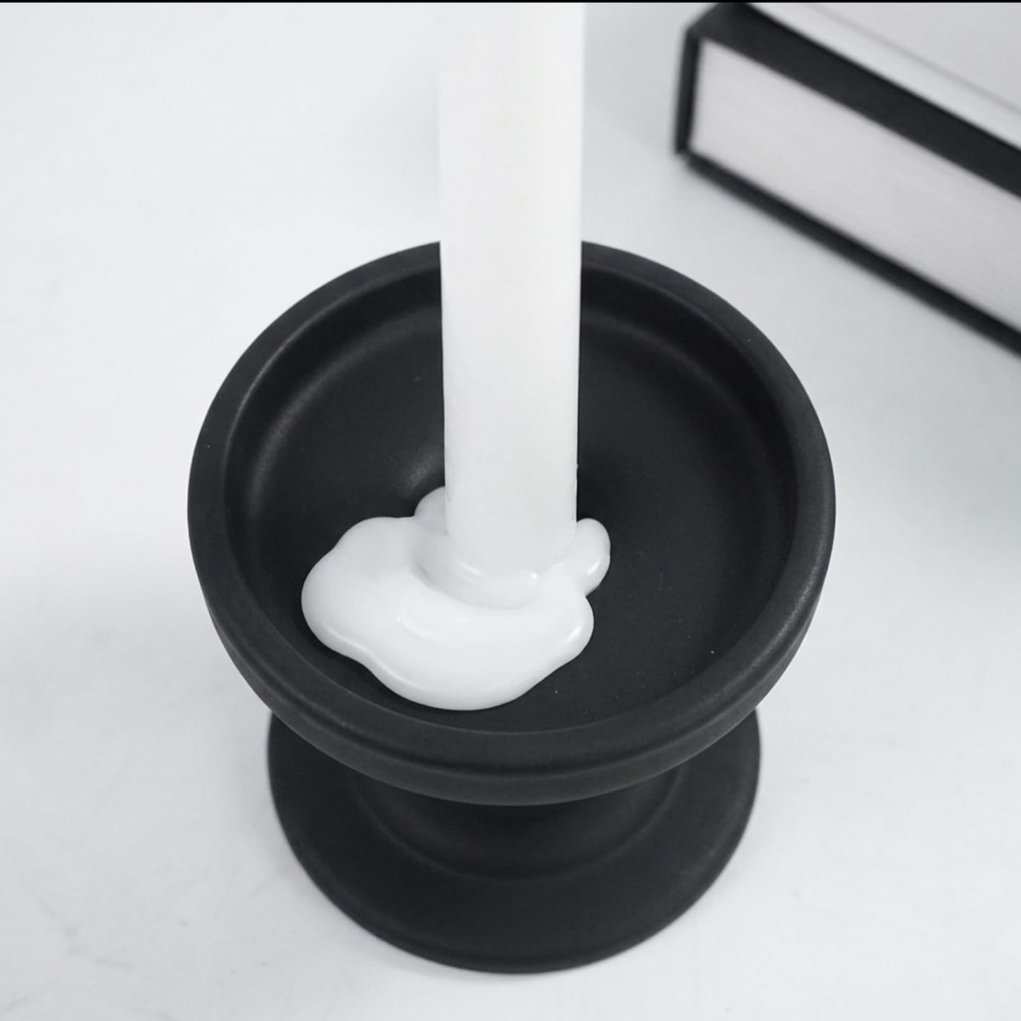 DreamsEden 3-Piece Matte Black Glass Candle Holders Set - Modern Opaque Candle Sticks for Taper, Pillar, Tea Light Candles, Sleek Table Centerpiece Decor for Wedding, Dining Room, Party