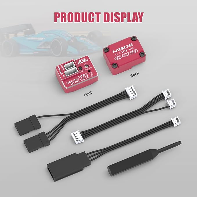 AGFRC Upgraded Mini Z RC Gyros - Mini Gyros for Drifting Mini-Z Car/Full Aluminum 4Gram Precision Red RC Gyro Set for Competition Grade RC Drifting (GY04M V3.5)