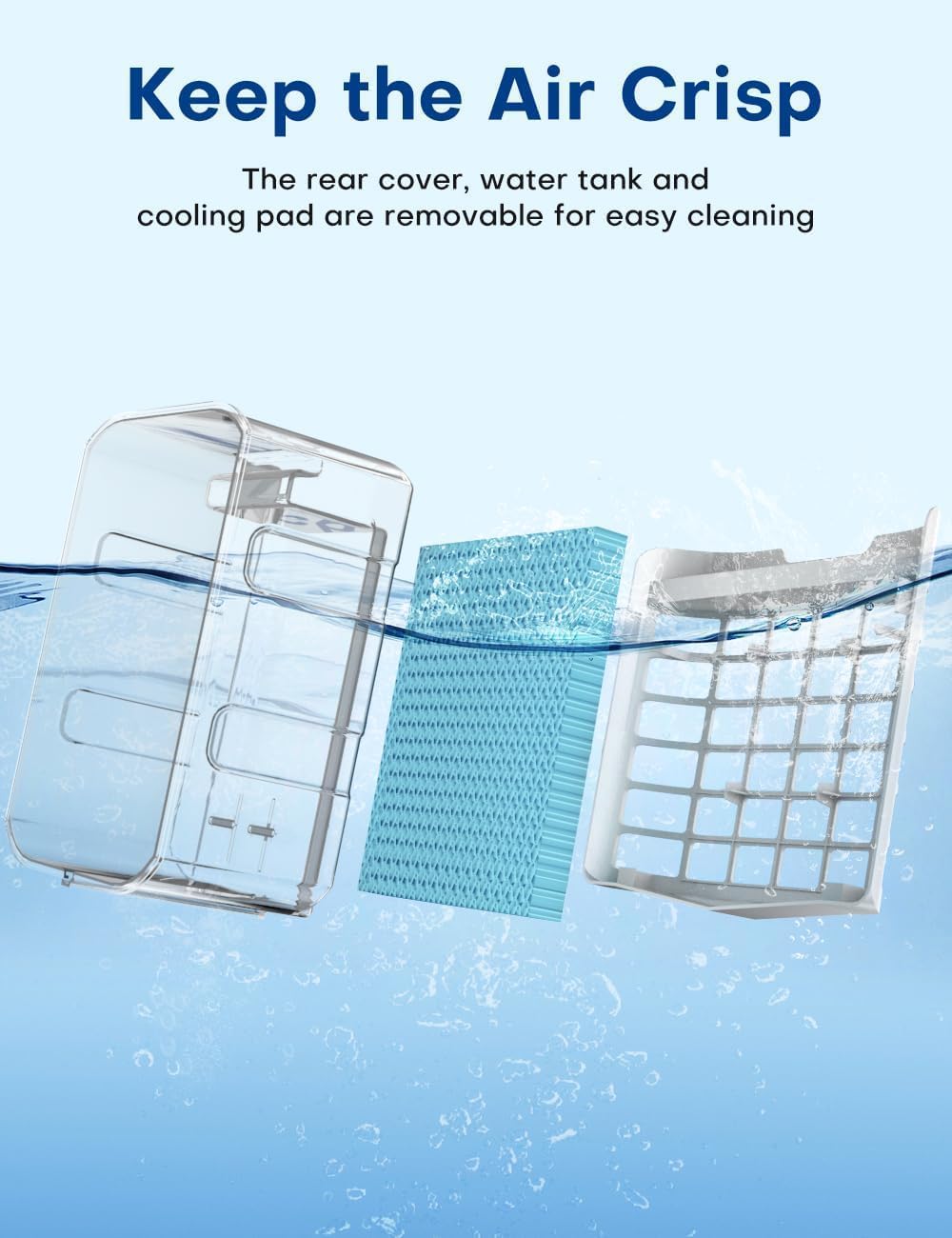 CENSTECH 4-IN-1 Portable Air Conditioners, Evaporative Air Cooler w/4 Modes & 3 Speeds, 15H Timer for Smart Auto-off, 2-Gal Tank for 20H Cooling,17FT Remote,No Hose Needed,120ยฐOscillating Swamp Cooler