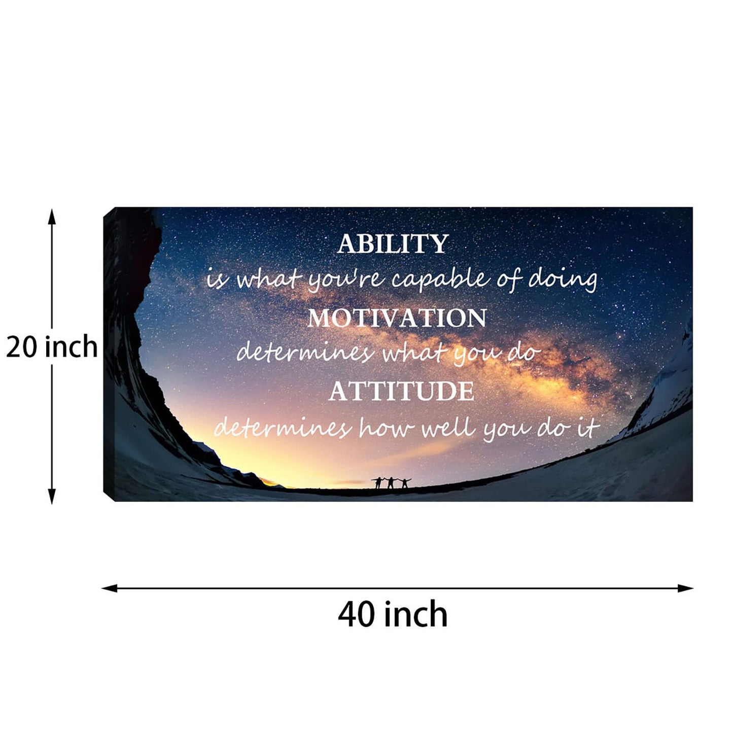 Motivational Wall Art, Inspirational Posters Quotes, Ability Modern Motivational Painting Picture, Framed Canvas Artwork for Living Room, Office, Home-40x20 inches