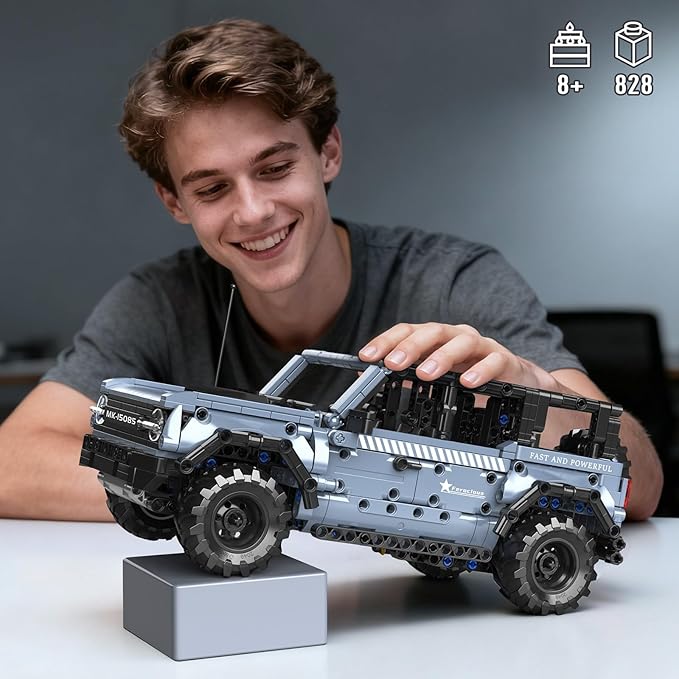 Mould King 15085 Off-Road Vehicle Building Sets Pull Back & Launch Car Building Blocks Kit Collectible Car Model Toy for Adults Teens 12+ (828 Pieces)