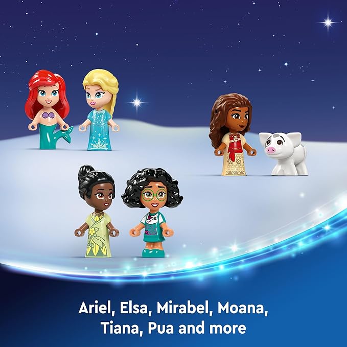 LEGO Disney Advent Calendar 2024 for Kids - Christmas Advent Calendar W/Mini Builds & 8 Minifigures Ages 5+ - Disney Toys Gift Idea for Girls & Boys - 43253