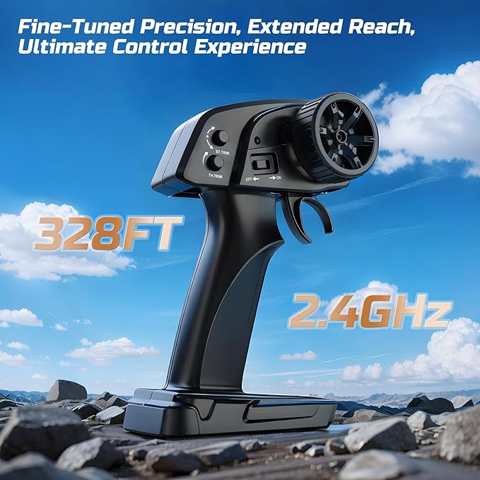 DEERC 9309E All Terrain Fast RC Cars for Adults 40KPH4WD Electric Off-Road Remote Control Monster Truck2.4Ghz High Speed CarWaterproof Monster Truck with 2 Batteries for Boys & Kids