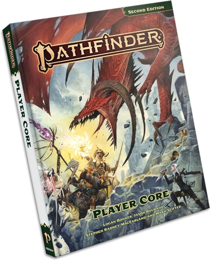 Pathfinder Player Core - Second Edition Remaster Hardcover Rulebook for Tabletop RPG Complete Character Creation Guide with 8 Classes & Ancestries