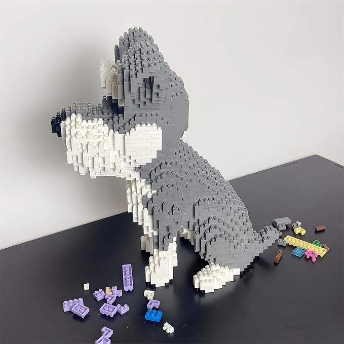 Adorable Schnauzer Dog Building Blocks Toy - Micro Mini Size Ideal for Pet Lovers and Great as Home Decor & Gift
