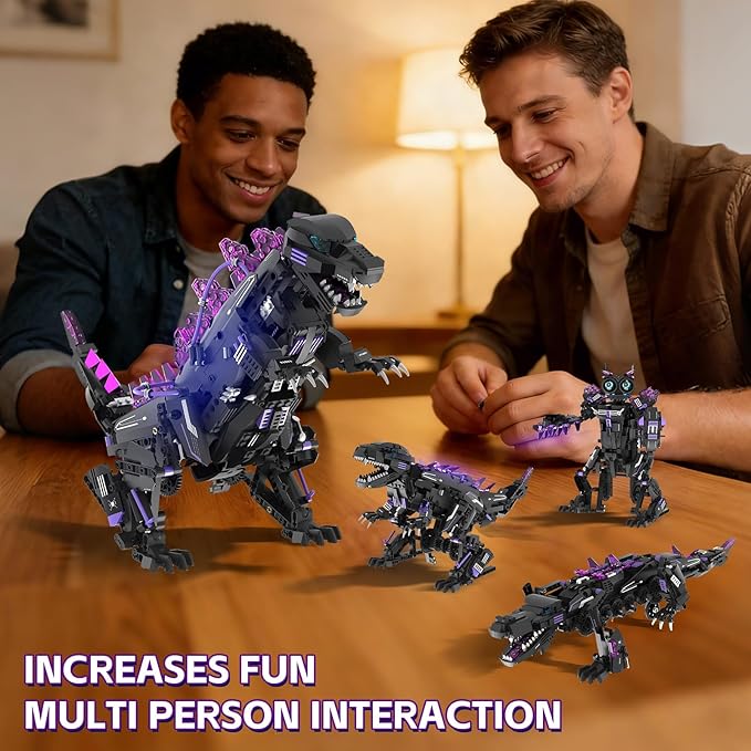 5 in 1 STEM Robot Building Blocks Sets APP & Remote Control Robotic Kits 5 in 1 Tyrannosaurus Rex/Triceratops/Monster/Crocodile/Robot Toys Creative Model Gift for Adults Teens 953 PCS