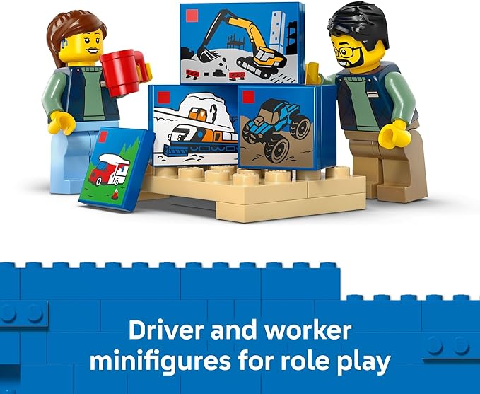 LEGO City: The Van Building Toy for Kids - Pretend Play Set for Boys & Girls Ages 6+ - Delivery Van Toy W/2 Minifigures & 4 Mini Box Elements - Gift Idea for Birthdays - 60500