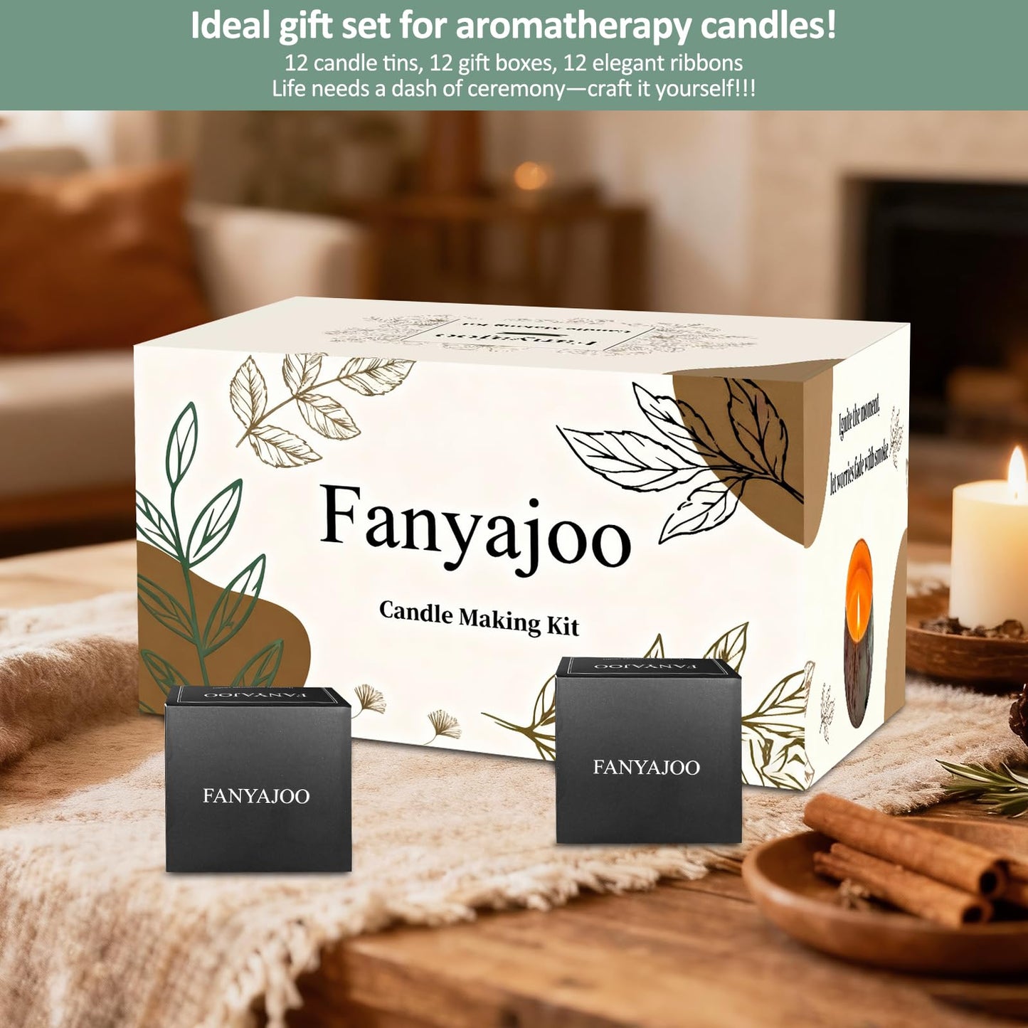 Fanyajoo Candle Making Kit for Adults with Wax Melter DIY Starter Scented Candles Making Kit,Soy Wax Candle Making kit,Craft Kits for Adults,Home Decorations