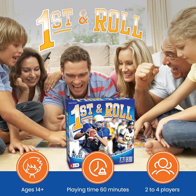 R&R Games 1st & Roll Football Board Game for Adults and Kids Ideal for Family Night