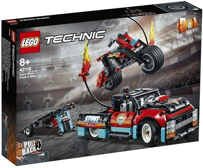 LEGO Technic Stunt Show Truck & Bike 42106 Includes Stunt Motorcycle Toy Truck and Trailer (P10 Pieces)