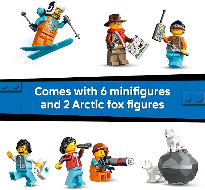 LEGO City Explorers' Arctic Polar Express Train Set - Building & Learning Toys for Kids - Remote Controlled Train for Boys & Girls Ages 7+ - with 6 Explorer Minifigures - Birthday Gift Idea -