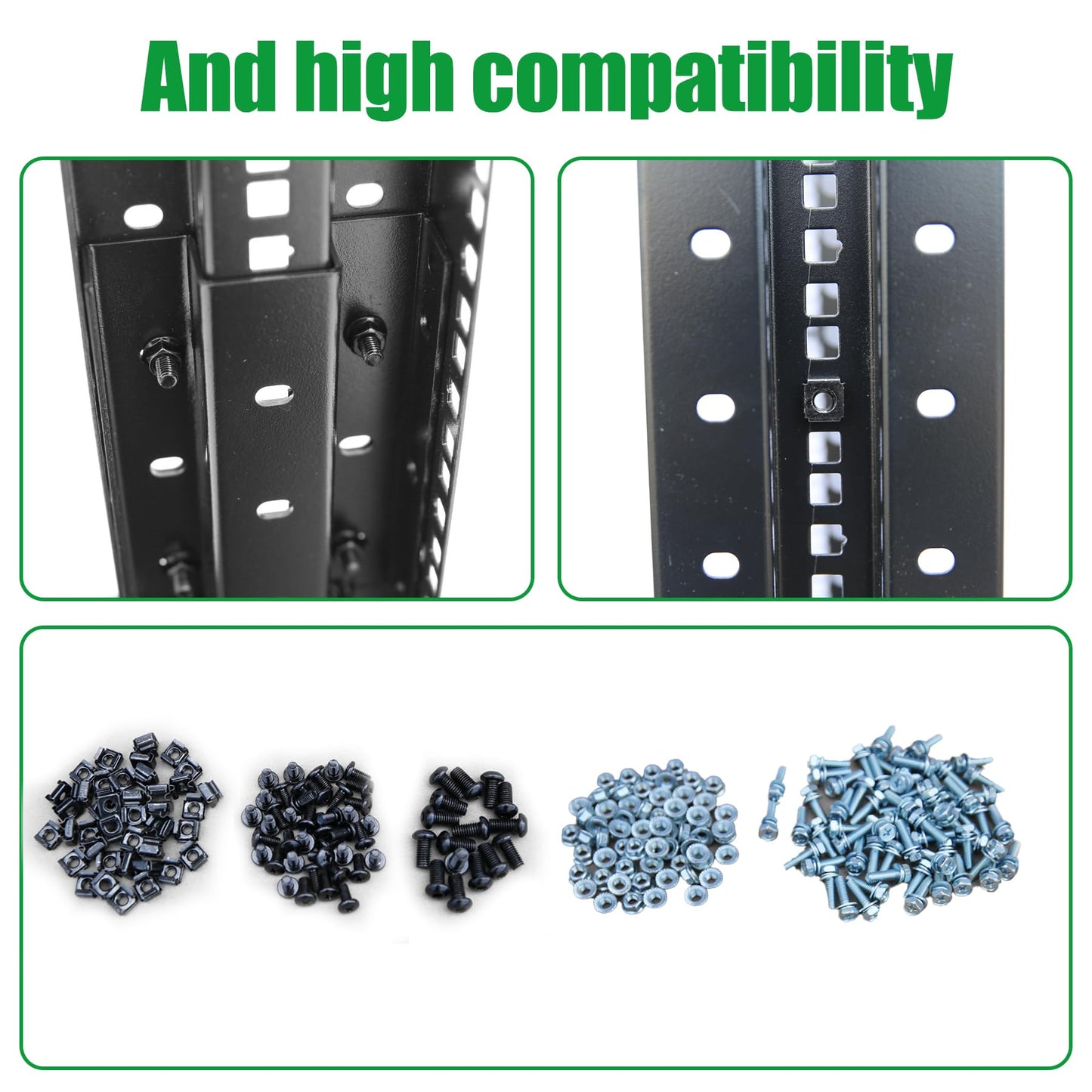 42U Server Rack/4-Post 19in Network Rack/Open Frame Rack with Wheels, Heavy-Duty Frame Cabinet/Adjustable Depth 15.75-13.75in GLOBALRACK,(4POST-600-42U)