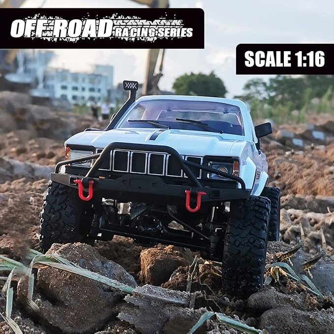 Mostop RC Crawler 1/16 Scale 4WD Offroad Rock Crawler Climbing Vehicle RC Truck Toys C24-1 Throttle & Steering Control Pickup Truck 2.4Ghz Remote Control Children RC Car for Kids