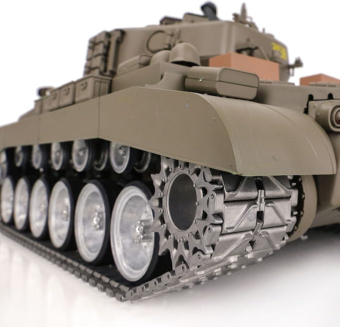Heng Long US in Stock RC Tank 1/16 Customized 7.0 M26 Pershing RTR 3838 Idle Smoking Metal Tracks Wheels 360° Rotating Turret Infrared Combat Lifting Barrel Light Sound Airsoft Tank