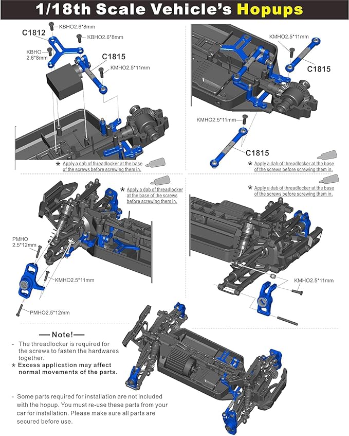 HAIBOXING RC Cars Metal Spare Parts 1/18 RC Trucks Replacement Parts Apply to 2021 New Version 18858 & 18859 &18859A