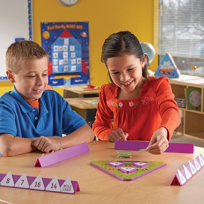 Learning Resources Tri-FACTa Multiplication & Division Game - Math Manipulatives Kid Montessori Board Games Classroom Must Haves STEM Number Cards Critical Thinking Back to School Kids Gifts