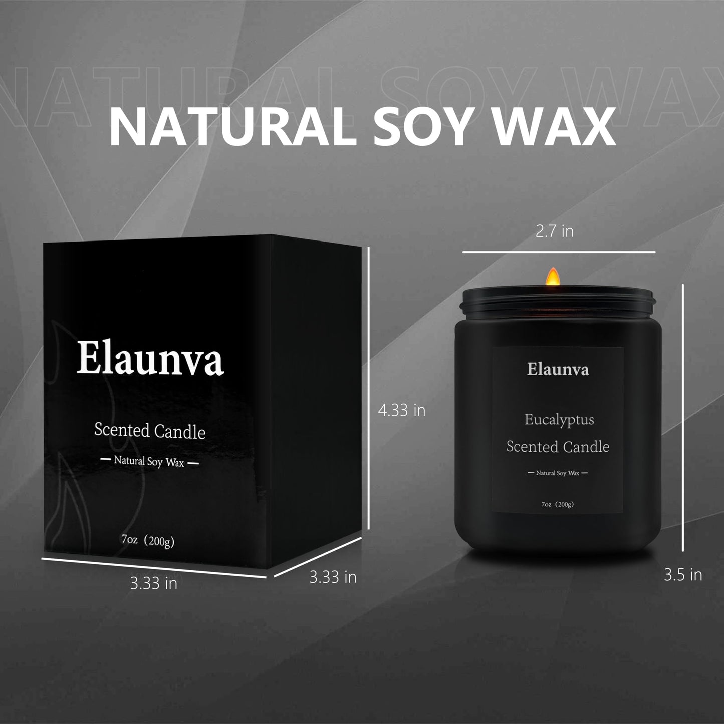 Elaunva Eucalyptus Scented Candle 7oz (200g), Natural Soy Wax Aromatherapy, Spring Fresh Home Scent, Stress Relief, Spring Easter Home Decor Gift for Men and Women