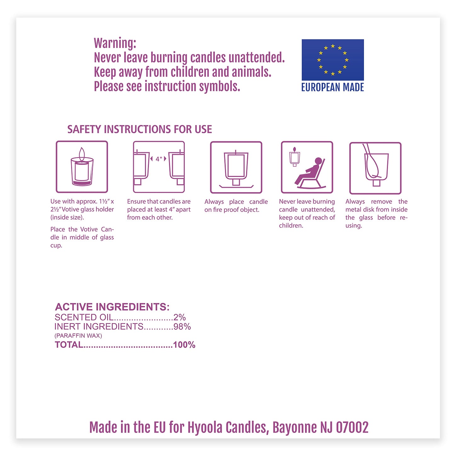 HYOOLA Scented Votive Candles - Berries Votive Candles -12 Hour Burn Time - 9 Pack - European Made