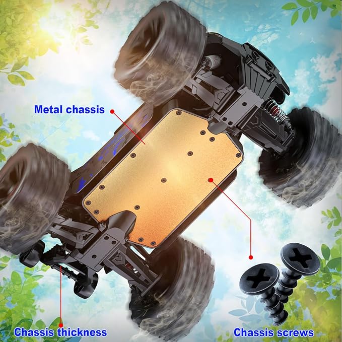 1:14 Scale RC Cars for Adults 60KPH High Speed RC Truggy 4X4 Off-Road Remote Control Truck Waterproof Electric Car with 2S Battery All Terrain RC Vehicle for Snow Sand Beach & Rocky Surfaces