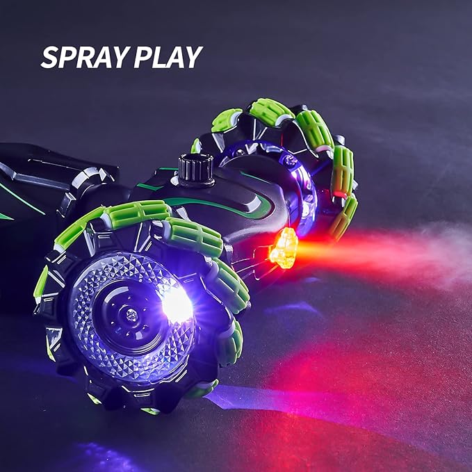 4WD Remote Control Gesture Sensor CarHand Controlled RC Stunt CarDouble-Sided Vehicle 360° Rotation with Light and Music Spray Watch Toy Cars for Boys & Girls Birthday