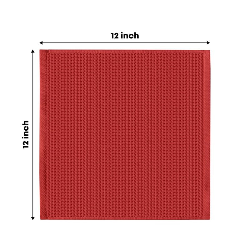 Artoid Mode 100% Cotton Dark Red Waffle Weave Kitchen Dish Cloths, 12x12 Inch Ultra Soft Absorbent Quick Drying Kitchen Dish Towels Set of 6
