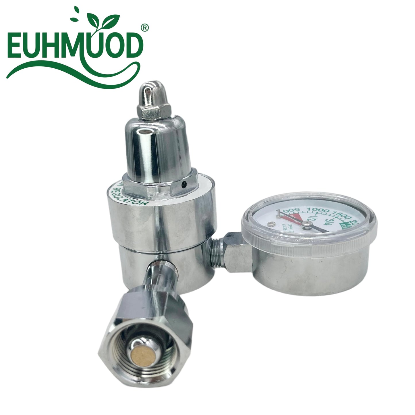 EUHMUOD M1-540-P M1 Series Preset Pressure Gauge Regulator, 3000 PSI, CGA540 Nut/Nipple, Compatible with High Flow for Oxygen Tanks Use